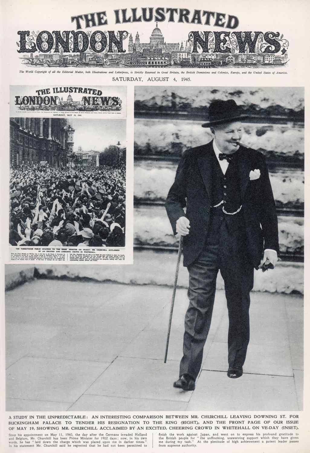 Winston Churchill leaving Downing Street